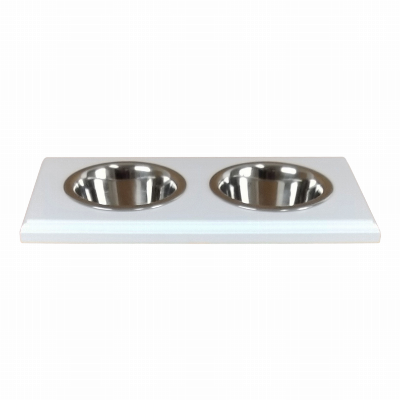 Champion Bowl Pet Food Holder - Two BowlsQuartWhite Enamel