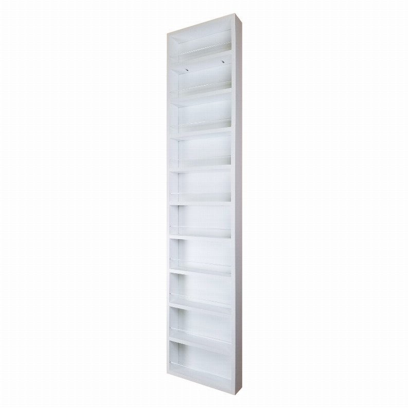 Cyprus On the Wall Spice Rack - 69"h x 14"W x 2.5"dWhite Enamel