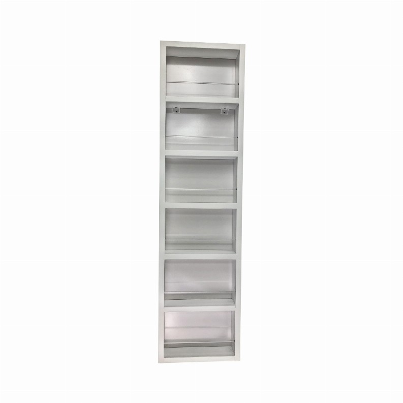 Cyprus On the Wall Spice Rack - 42"h x 14"W x 3.5"dWhite Enamel