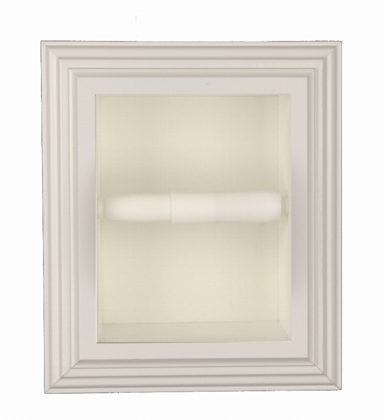 Tavares Recessed Solid Wood Toilet Paper  7 x 8.5"  1 White Enamel