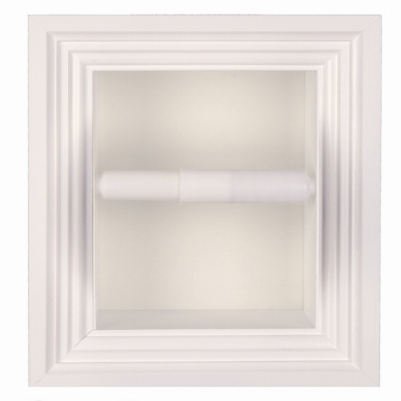 Tavares Recessed Solid Wood Toilet Paper  7 x 8.5"  3 White Enamel