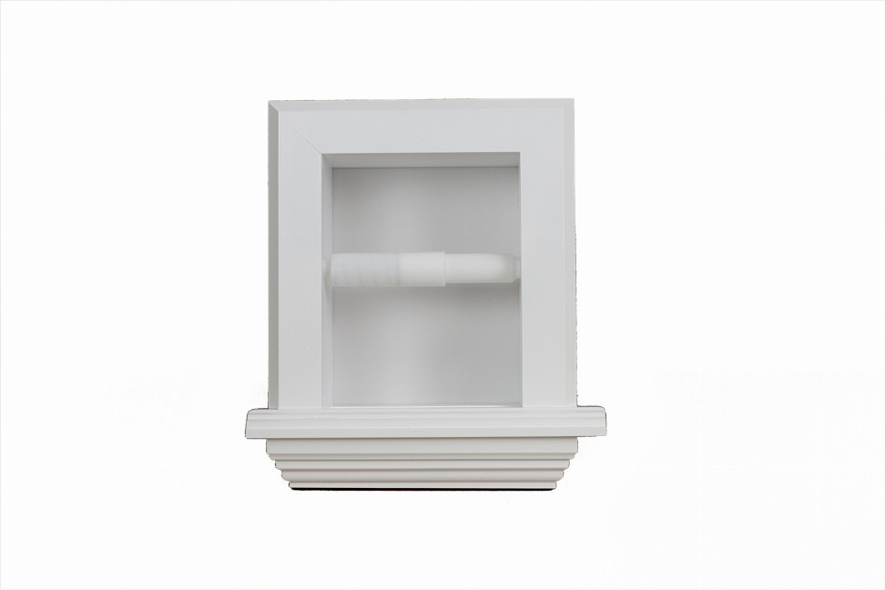 Tavares Recessed Solid Wood Toilet Paper  7 x 8.5"  10 White Enamel