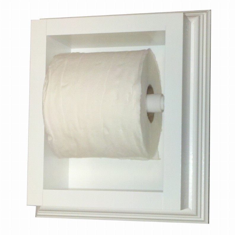 Tavares Recessed Solid Wood Toilet Paper  7 x 8.5"  20 White Enamel