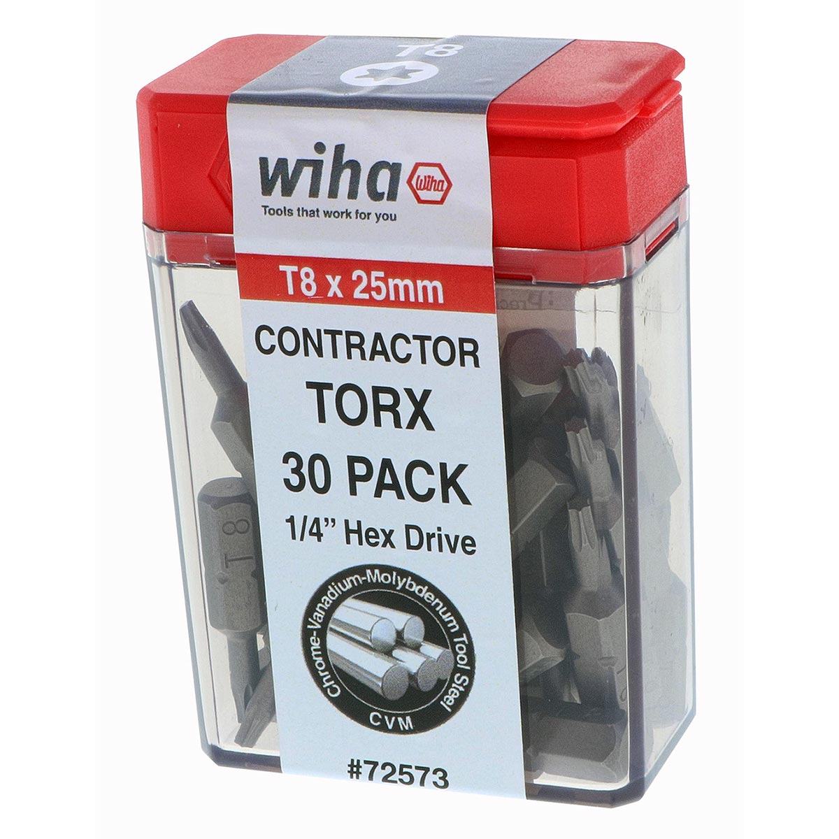 Wiha Torx Contractor Grade Insert Bit T8 x 25mm - 30 Pack