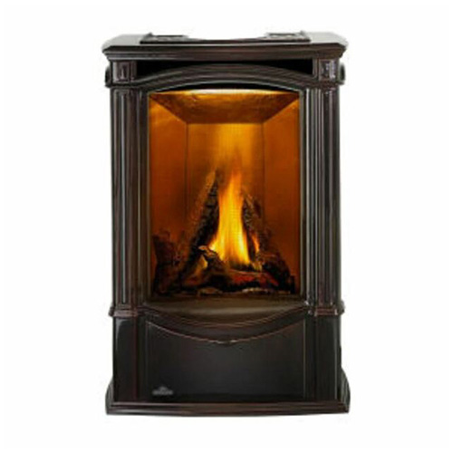 Napoleon Castlemore 26 Direct Vent Electronic Ignition Natural Gas Cast Majolica Brown Iron Stove - GDS26NN-1