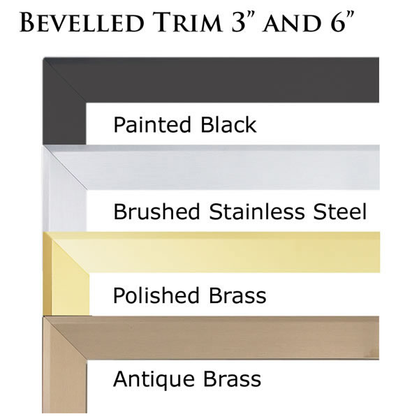 Brushed Stainless Steel 3" Bevelled Trim Kit for Vent Free GRANDVILLE SERIES - TB336SS