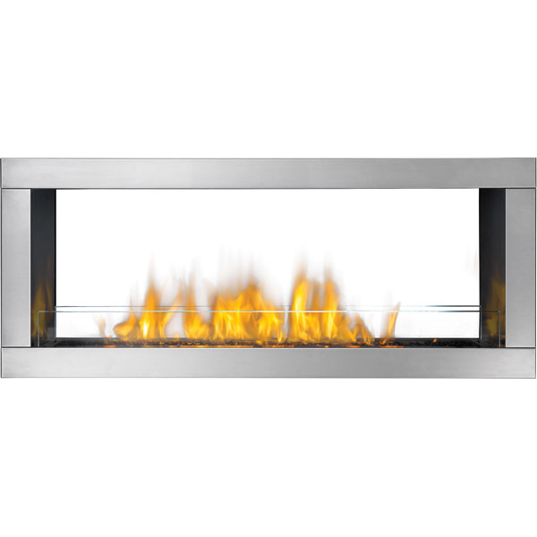 Napoleon Galaxy 48 See Through Stainless Steel Outdoor Electronic Ignition Linear Propane Fireplace - GSS48ST