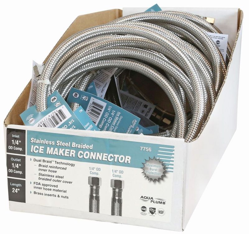 7756 24 IN. STAINLESS STEEL ICE MAKER HOSE