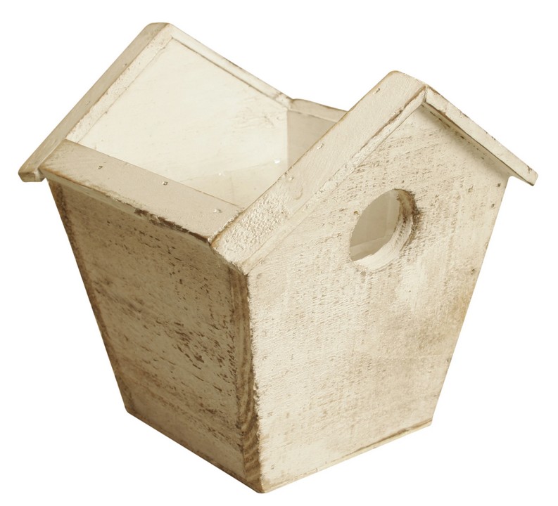 4.75" Wood Birdhouse Planter