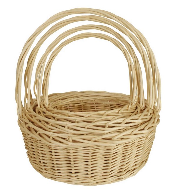 Set Of 4 Willow Baskets - Natural