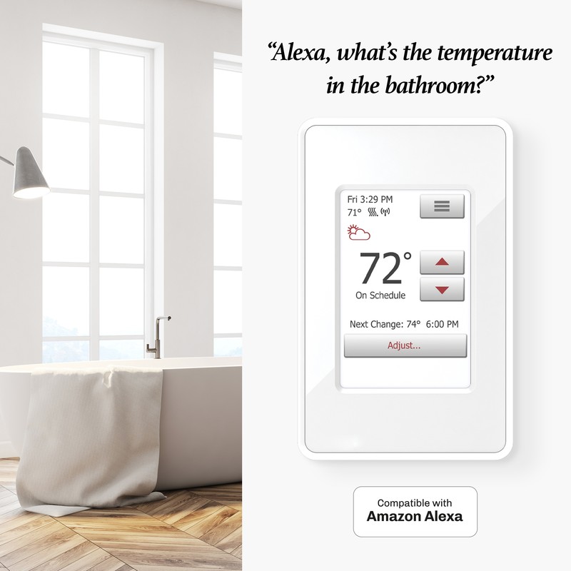 nSpire Touch WiFi: WiFi and Touch Thermostat. Programmable, Class A GFCI, w/Floor Sensor