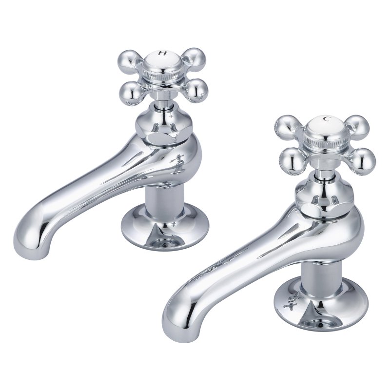 Basin Cocks Lavatory Faucet, Hand Polished, Richly Triple Plated Chrome