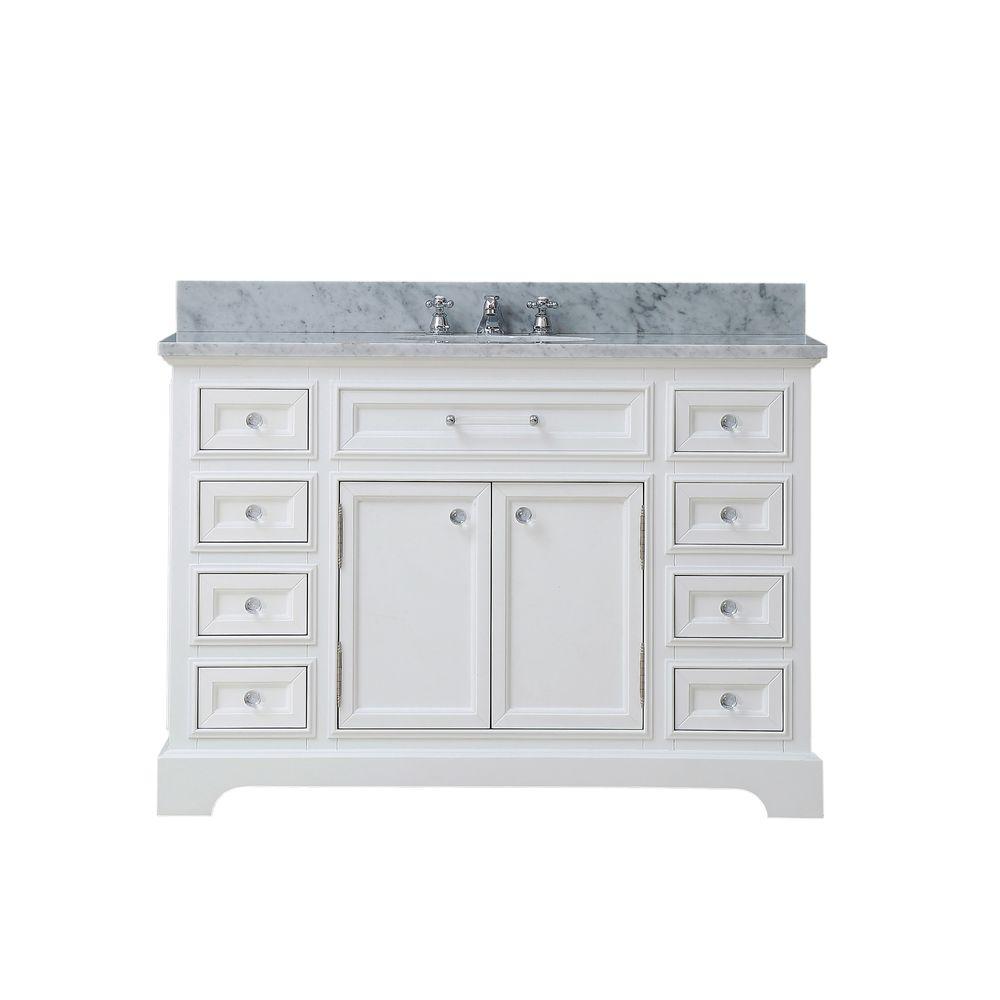 48 Inch Pure White Single Sink Bathroom Vanity From The Derby Collection