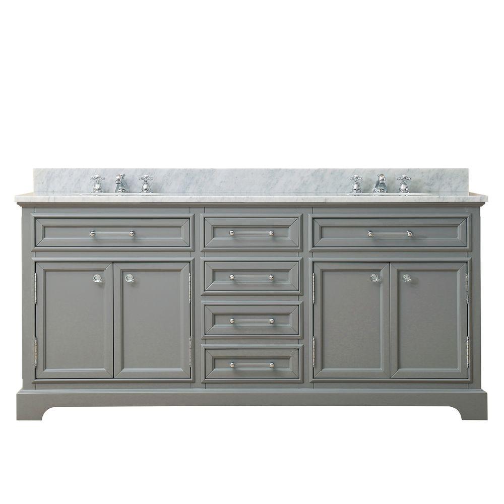 72 Inch Cashmere Grey Double Sink Bathroom Vanity From The Derby Collection