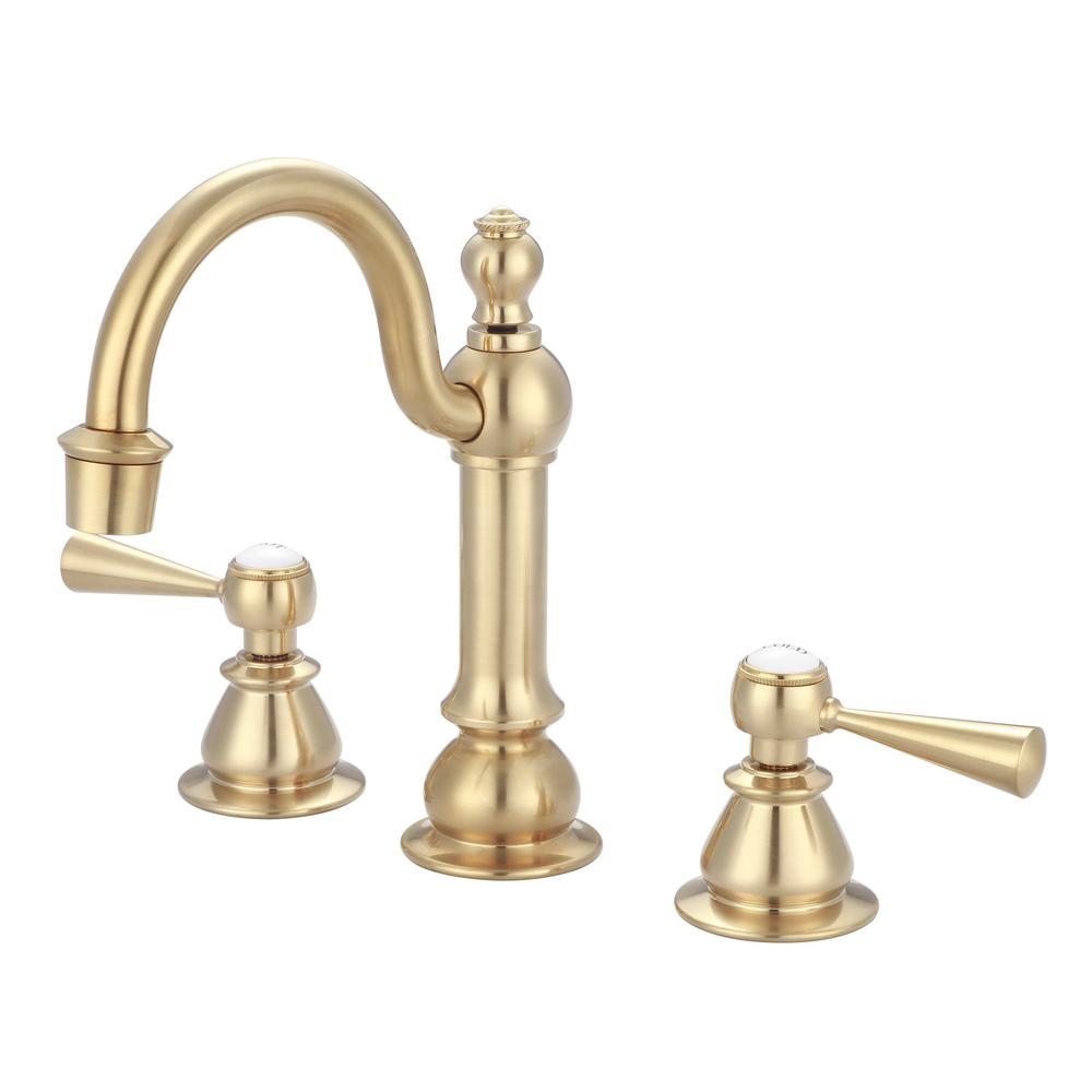 F2-0012-06-TL Satin Gold High Arc Torch Lever Handle True Brass Lavatory Faucet