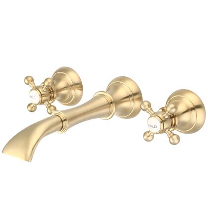 Water Creation Waterfall Style Wall-mounted Lavatory Faucet in Satin Gold Finish
