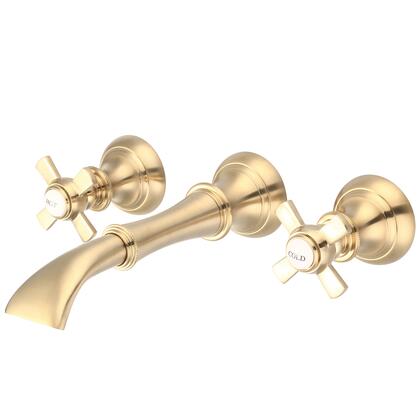 Water Creation Waterfall Style Wall-mounted Lavatory Faucet in Satin Gold Finish