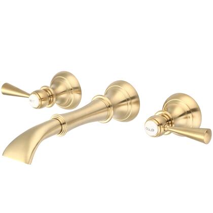 Water Creation Waterfall Style Wall-mounted Lavatory Faucet in Satin Gold Finish