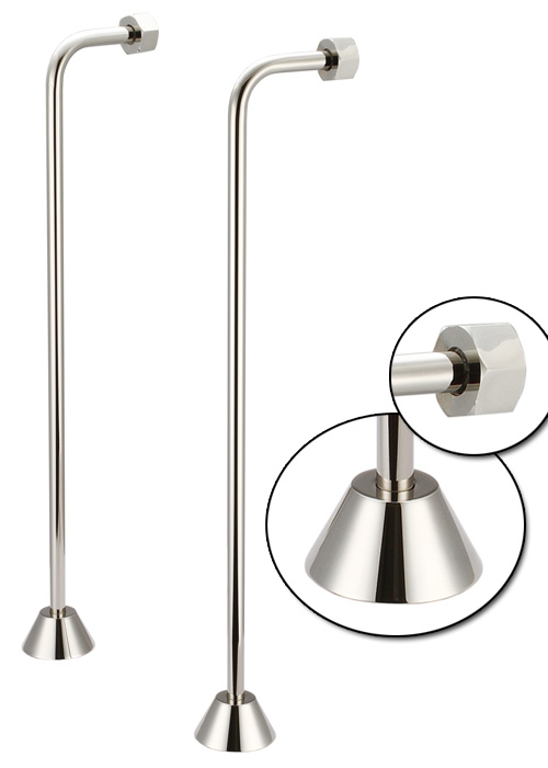 Single Offset Supply For Claw Foot Or Elegant Tubs, Polished Nickel PVD Finish