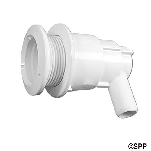 Body Assembly, Jet, Waterway Adjustable Mini, Ell Body, 3/4"B x No Air, 1-3/4" Hole Size w/ Wall Fitting