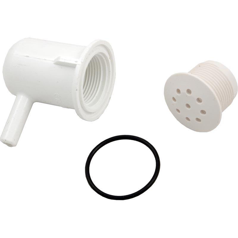 Air Injector, Waterway Top-Flo, Ell, 3/8" Barb, White