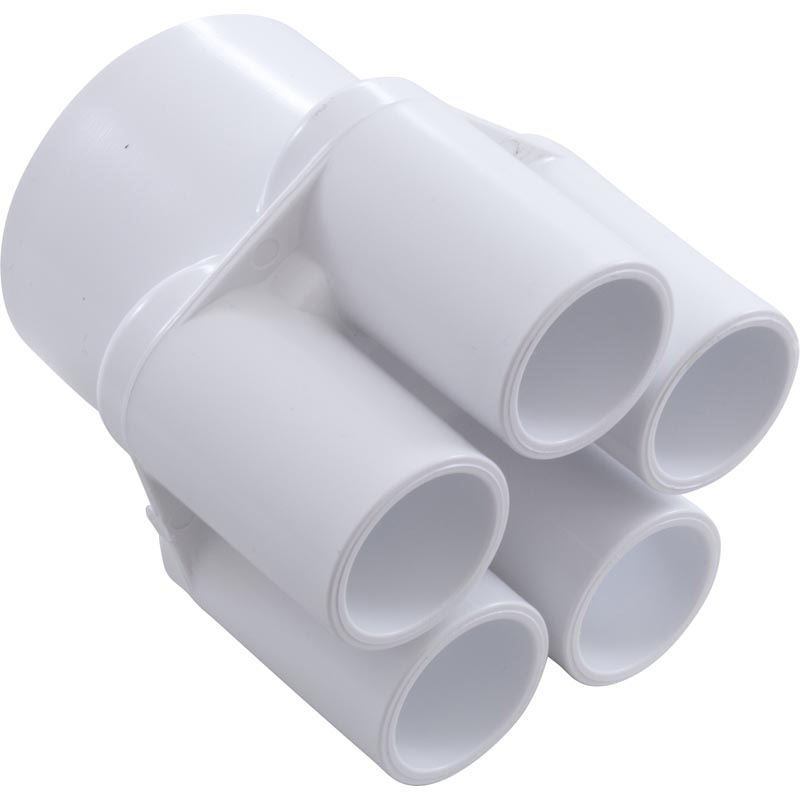 Manifold, PVC, Waterway, 2"S x (5) 3/4"S Ports