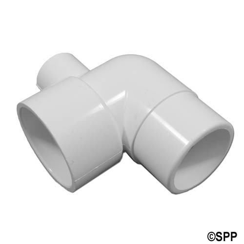 Fitting, PVC, Ell, 90+, 3-Way, Street,1-1/2"S x 1-1/2"Spg x 1/2"S