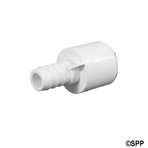 Fitting, PVC, Ribbed Barb Adapter, 3/8"RB x 1/2"Spg