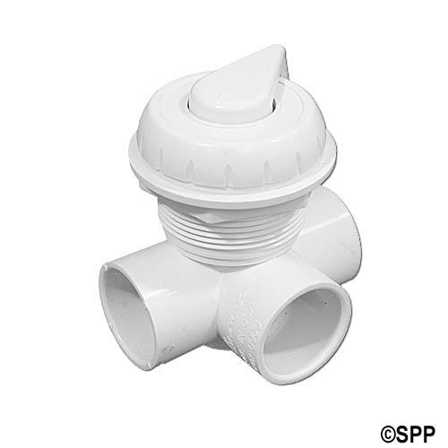 Diverter Valve, Waterway, 2-Port, 1"S, Horizontal, Top Access, White