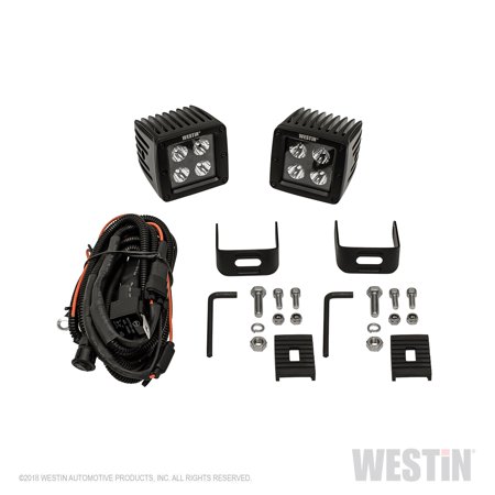 SET OF(2)3.2 IN. X 3 IN. 5W CREE FLOOD BEAM W/BLK FACEPLATE BLK HYPERQ B-FORCE L