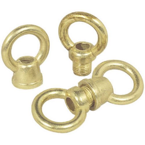 Two 1" Diameter Female and Male Loops Brass Finish