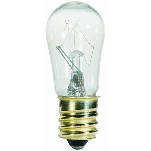 6W S6 Incandescent Clear E12 (Candelabra) Base, 120 Volt, Card, 2-Pack