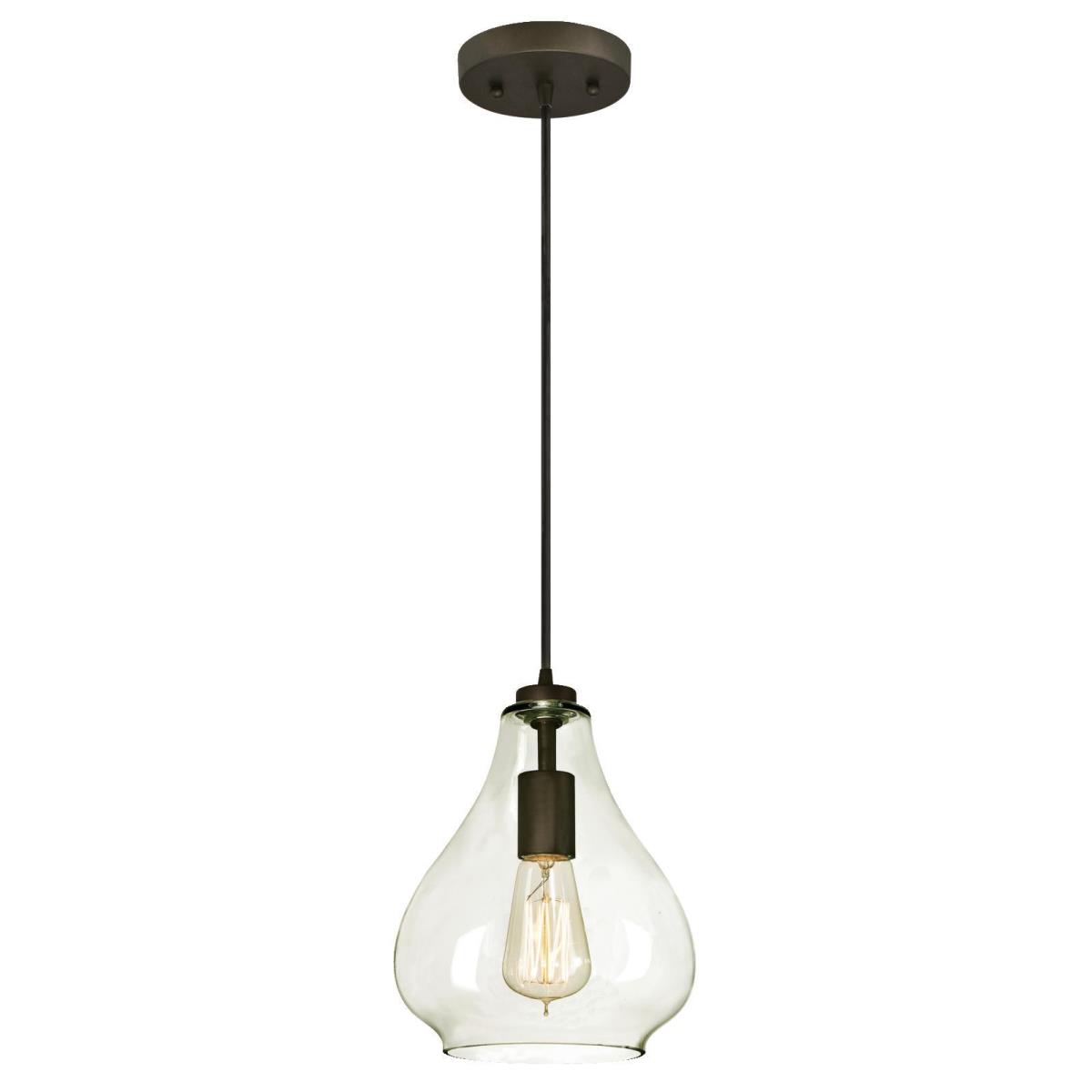 1 Light Mini Pendant Oil Rubbed Bronze Finish with Clear Glass