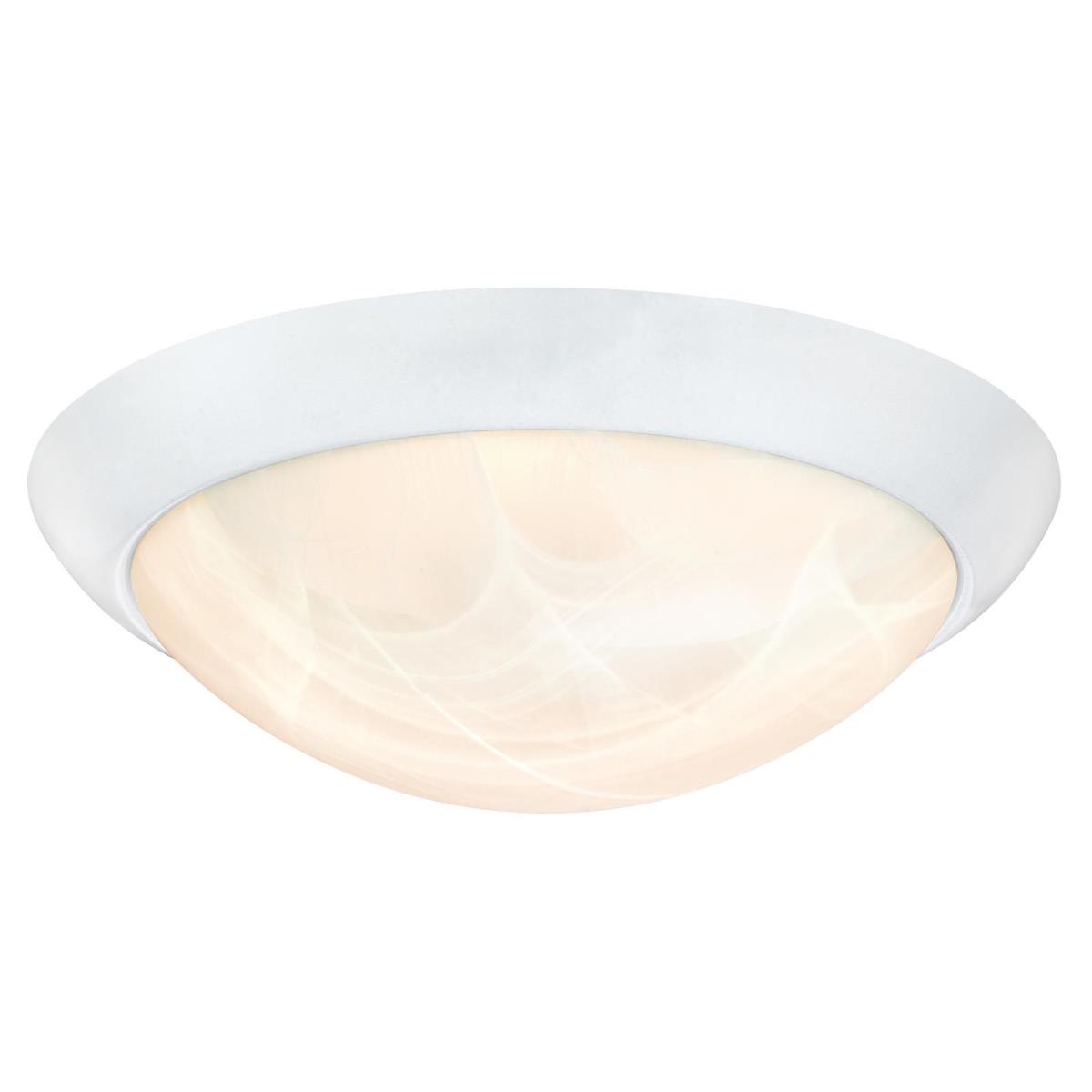 11" LED Flush White Finish with White Alabaster Glass