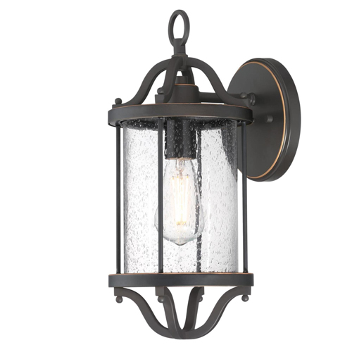 Westinghouse Lighting Isabelle One-Light Outdoor Wall Fixture, Oil Rubbed Bronze Finish with Highlights and Clear Seeded Glass