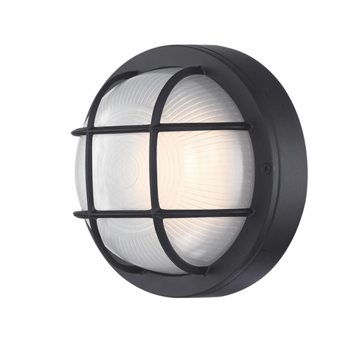 Westinghouse Lighting One-Light Dimmable LED Outdoor Wall Fixture, Textured Black Finish with White Glass