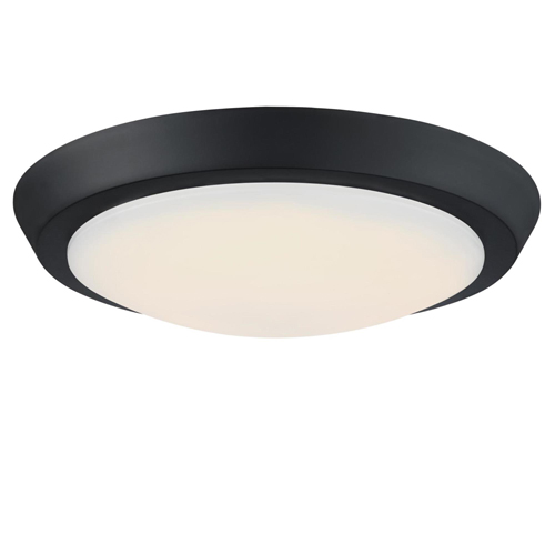 Westinghouse Lighting One-Light 11 Inch 20 Watt LED Indoor Flush Mount Fixture, Matte Black Finish, Acrylic Shade