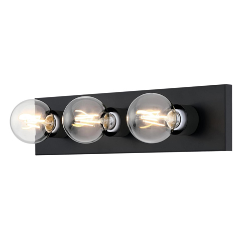 Westinghouse Lighting Three-Light Indoor Wall Fixture, Matte Black Finish