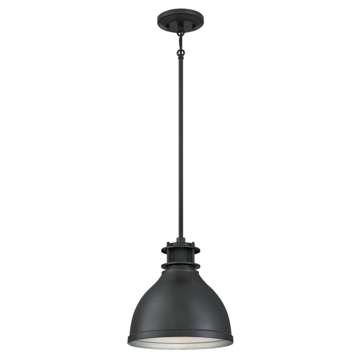 1 Light Pendant Matte Brushed Gun Metal Finish with Mesh Detail