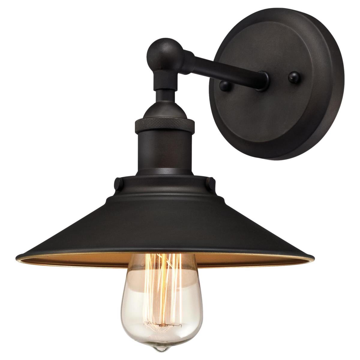 1 Light Wall Oil Rubbed Bronze Finish and Metallic Bronze Interior