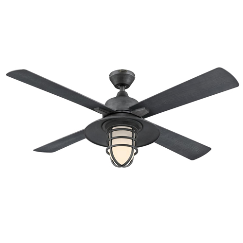 Westinghouse Lighting Harrison 52-Inch Indoor/Outdoor 4-Blade Distressed Aluminum Ceiling Fan, Dimmable LED Light Fixture with O