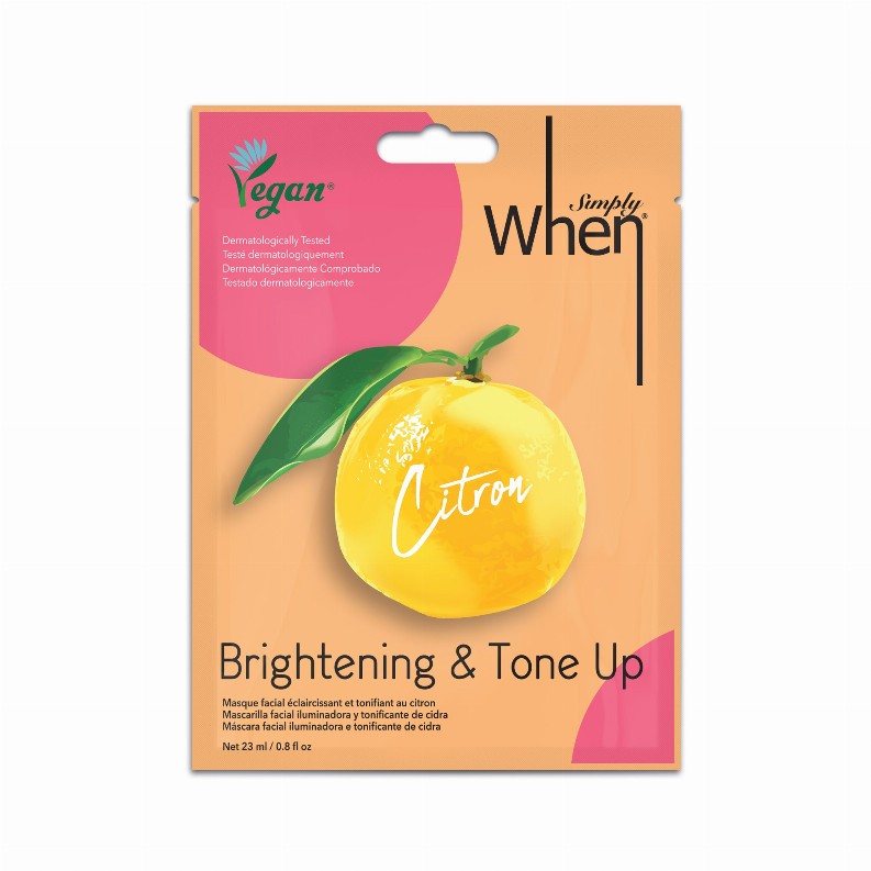 Vegan Citron Brightening & Tone Up Sheet Mask - Simply When