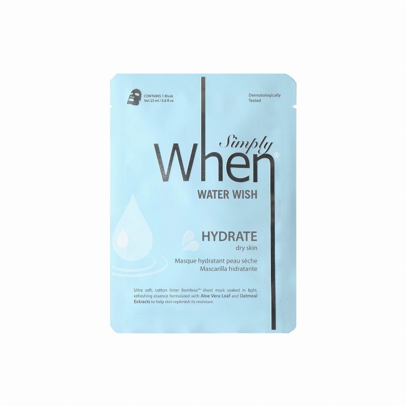 Water Wish Hydrate Ultra-Soft Cotton Linter Bemliese Sheet Mask - Simply When