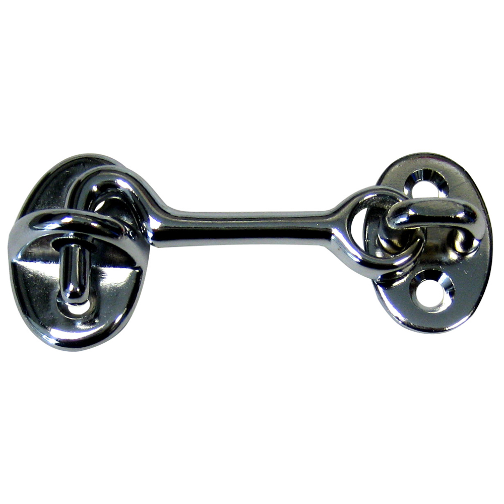 Pkgd Cp Brass Cabin Door Hook-2In