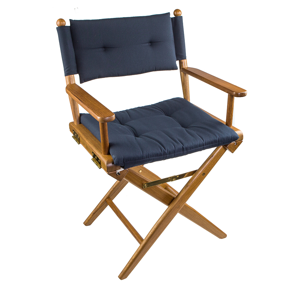 Whitecap Director's Chair w/Navy Cushion - Teak