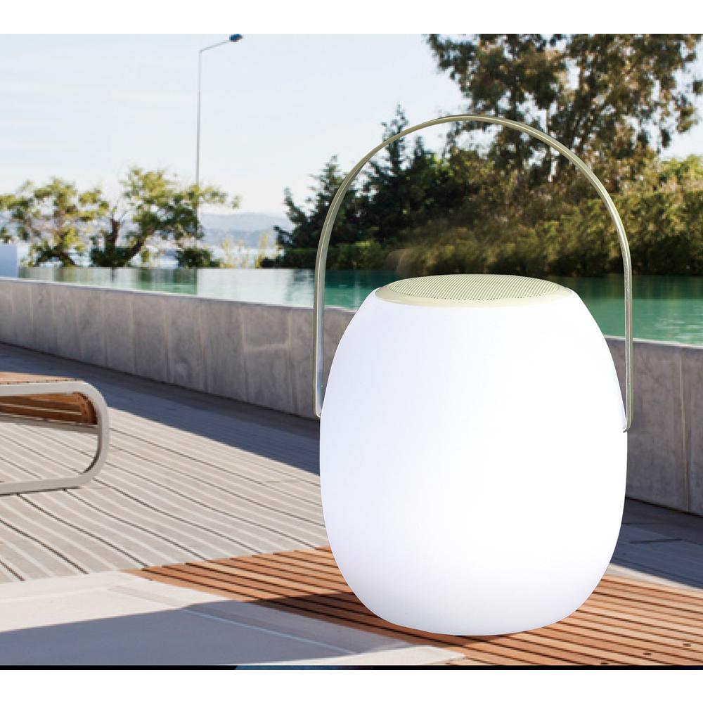 Power  LED portable speaker White PE plastic and bluetooth speaker