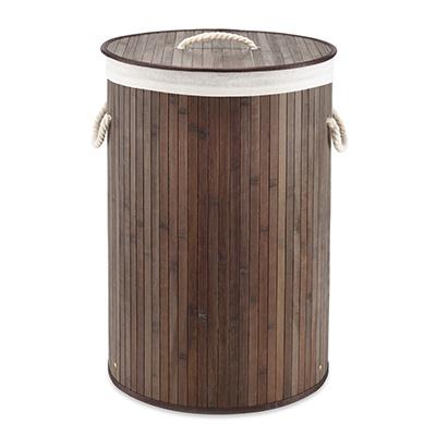 Round Bamboo Hamper Dark