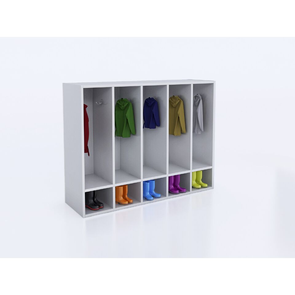 Whitney White Five Section Coat Locker