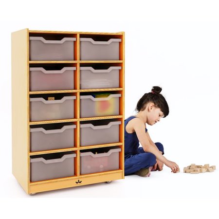 10 Cubby Mobile Tray Storage Cabinet