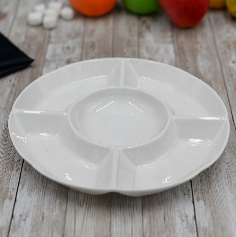 ( Set of 4 ) DIVIDED ROUND DISH 10" | 25.5 CM